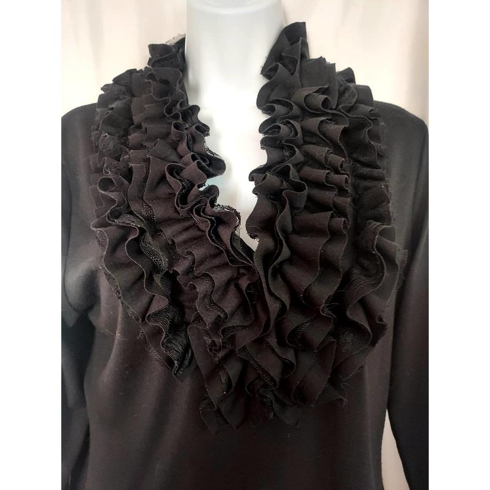 Colour Works Black V Neck Top. Size M